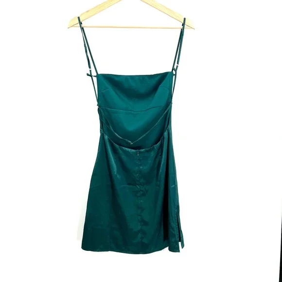 Lucy in the Sky satin slip dress y2k 90 retro green main character chic XS - Picture 10 of 15